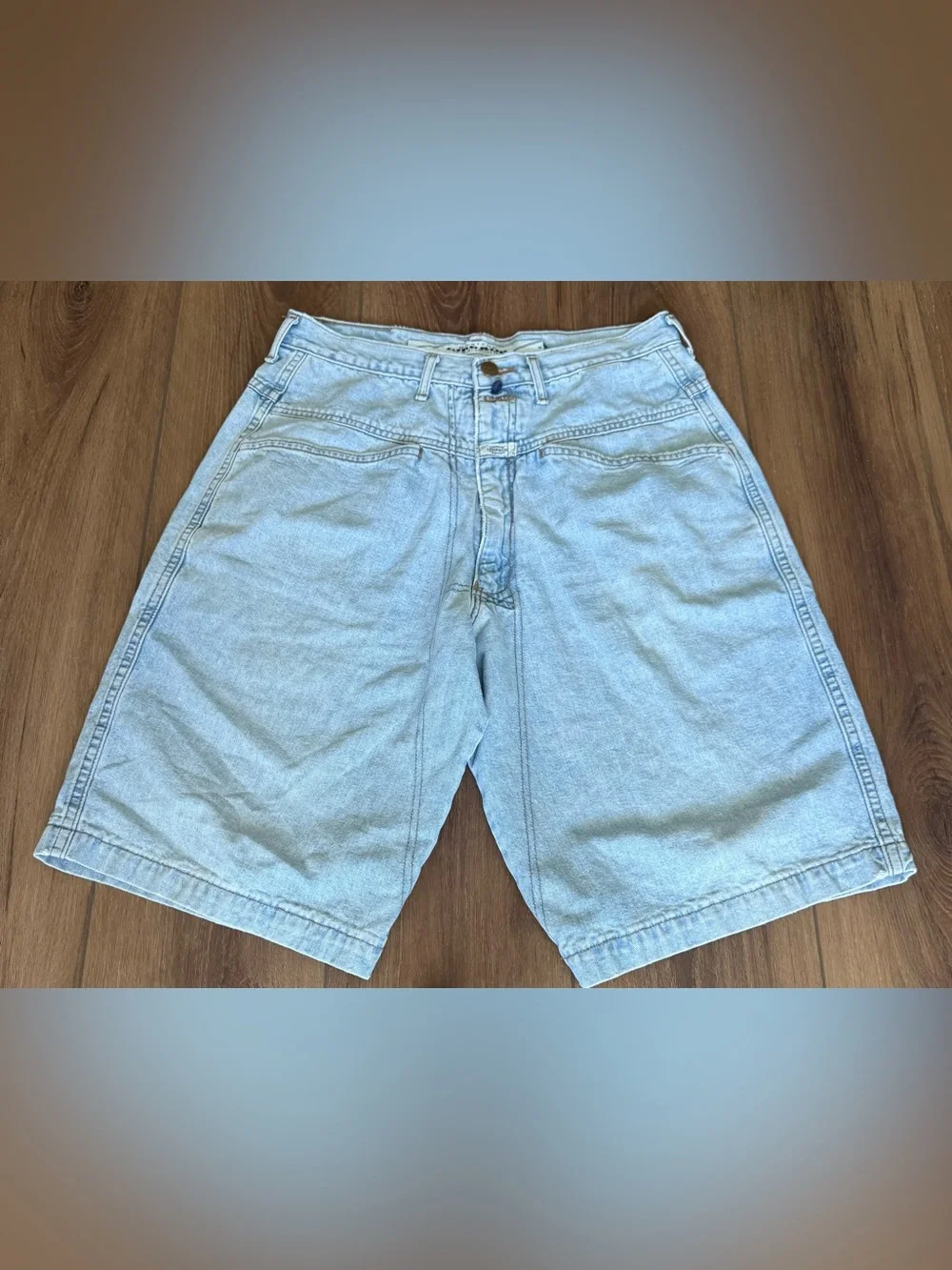 Vintage Girbaud Denim Shorts USA Made 32 Light Wash 90s Men